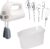 Hamilton Beach 6-Speed Electric Hand Mixer With Easy Clean Beaters | Traditional Beaters | Dough Hooks | Whisk | Snap-On Storage Case | 275 Watt Motor | White | 62636J