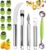 14Pcs Stainless Steel Fruits Vegetable Carving Tools Set | Melon Baller Scoop Set, Fruit Cutters Shapes, Cantaloupe Cutter Slicer Tool Piranha Spiral Cutter and V-Tool for Sculpting