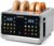 4 Slice Smart Toaster with Dual Independent Controls for Family Breakfast | Touchscreen, 1.5″ Extra-Wide Slots, 6 Bread Modes, 6 Shade Levels, One-Sided Bagel Toasting, Defrost, Reheat, Stainless Steel