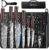 Kitchen Knife Set, 9 Pieces High Carbon Stainless Steel Chef Knife Set | Japanese kitchen knives Set with Roll Bag, Ergonomic Handle Dishwasher Safe Knives Set for Kitchen, Camping, Outdoor BBQ