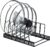 Toplife Pot Lids Organizer Rack for Cabinet and Countertop, 7+ Pan Lids and Bakeware Organizer Rack Holder with 7 Adjustable Compartments – Black