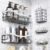 EUDELE 5-Pack Adhesive Shower Caddy Organizer, Large Capacity Rustproof Stainless Steel Shower Shelves, No Drill Bathroom Storage for Shower, Kitchen & Home Decor