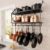 KES 30-Inch Kitchen Pot Rack – Mounted Hanging Rack for Kitchen Storage and Organization – Matte Black 2-Tier Wall Shelf with Guard Rail for Pots and Pans Organizer with 12 Hooks – KUR215S75B-BK