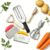 6-Piece Kitchen Utensil Set – Includes Heavy Duty Kitchen Shears, Cabbage Shredder, Y & Straight Peelers, Crinkle Cutter, and Dough Scraper – Food Prep Tools for Shredding, Peeling, Slicing