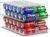 Sorbus Soda Can Organizer for Fridge & Freezer, Stackable with Lid (4 Pack) | Clear dispenser holds 12 cans for refrigerator and pantry organization; secure lids and BPA-free construction.
