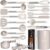 oannao Large Silicone Cooking Utensils Set – Heat Resistant Kitchen Utensils,Turner Tongs,Spatula,Spoon,Brush,Whisk,Stainless Steel Cooking Tool for Nonstick Cookware,Dishwasher Safe (Khaki)
