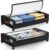 LAMU Under Bed Storage with Wheels, 2Pack Underbed Storage Containers,Black | Smooth-rolling Wheels, Clear Lid & Label, Sturdy Metal Frame, Easy Install, Rolling Storage Drawers for Clothes, Shoes, Toys