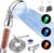 FASTRAS LED Shower Head with Handheld, High Pressure Shower Head with Hose, Holder & PTFE Tape etc, 3 Water Temperature-Controlled Water Saving Filtered Shower Head for Dry Hair& Skin