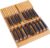 Utoplike In-drawer Knife Block Bamboo Kitchen Knives Drawer Organizer Large | Holder Storage for Steak, Paring, Bread Knives, Holds Up to 16 Knife & 1 Sharpening Steel (Knives & Sharpening Not Included)