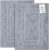 Feather & Stitch 2 Piece Towel Like Bath Mats (30×21 Inch) 100% Cotton Terry Bath Mats, Bathroom Shower Floor Mats [NOT A Bathroom Rug], Soft Absorbent Washable Mats – Grey