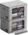 Sorbus Storage Bins with Metal Frame, Stackable Foldable Organizer (Gray) | Carry handles, divided interior and a large window support Oxford-fabric containers for bedrooms, linens and clothes.