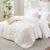 CozyLux Queen Comforter Set, 7 Pieces White Seersucker Bed in a Bag | OEKO-TEX Certified, All Season Bedding Set with 240 GSM Down Alternative Comforter, Flat & Fitted Sheets, Pillowcases & Shams