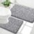 OLANLY Memory Foam Bathroom Rugs Mats Sets 2 Piece, 24″x20″+30″x20″, Grey | U-Shaped Toilet Rug Set, Non-Slip Quick Dry Machine Washable Absorbent Bath Mats for Bathroom, Shower, Home Decor Accessories