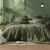 Monbix Queen Comforter Set 7 Pieces Cationic Green Bed in a Bag | Cationic Dyeing Reversible All Season Bedding Sets with Comforter, Sheets, Pillowcases & Shams