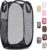 Handy Laundry Collapsible Mesh Pop Up Hamper with Wide Opening and Side Pocket – Breathable, Sturdy, Foldable, and Space-Saving Design for Clothes and Storage (Black)